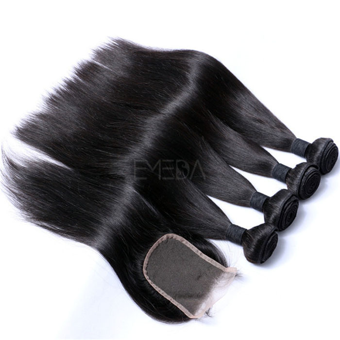 EMEDA virgin Peruvian hair weave Silk Straight hair extensions HW023